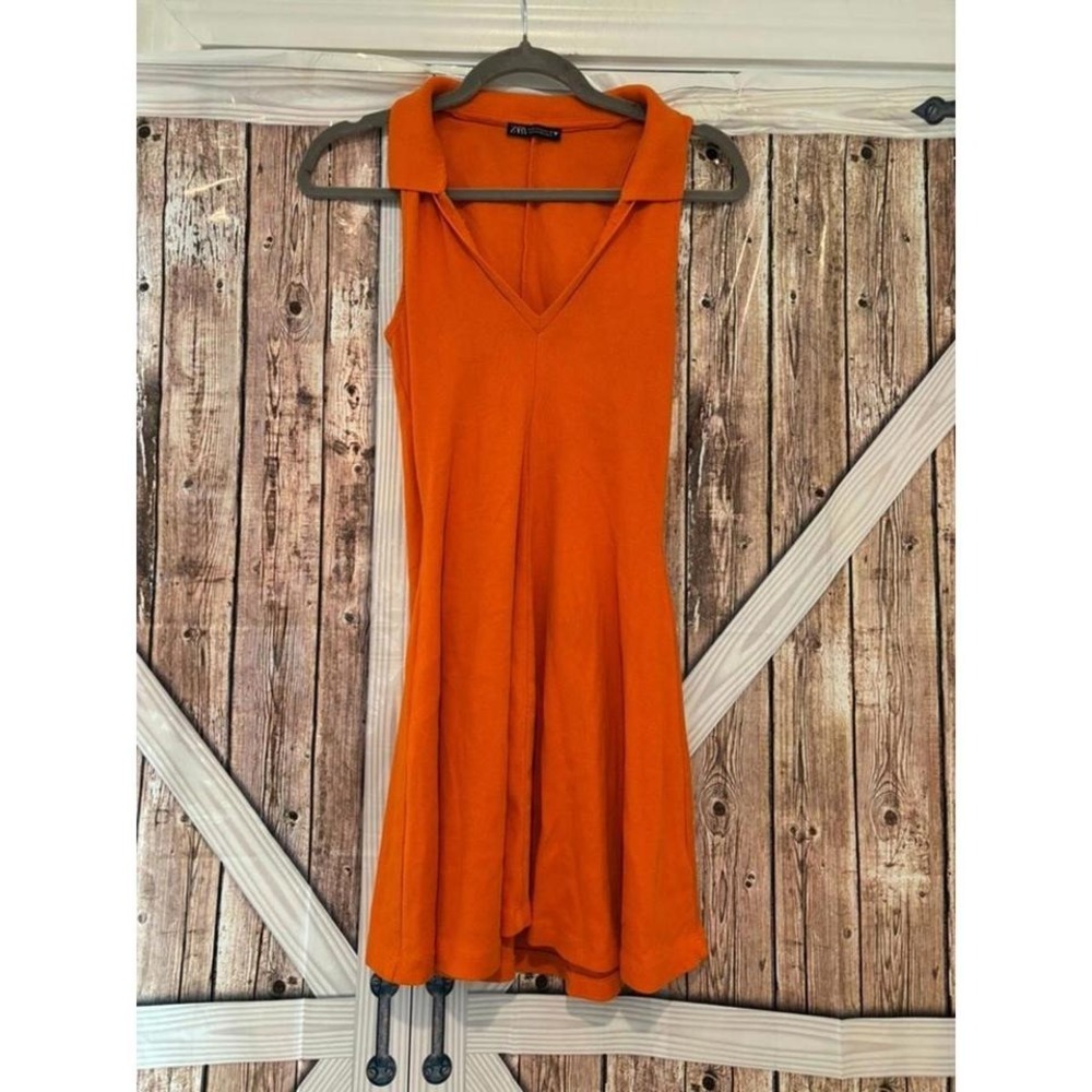 Zara orange knit sleeveless dress. sz M #286